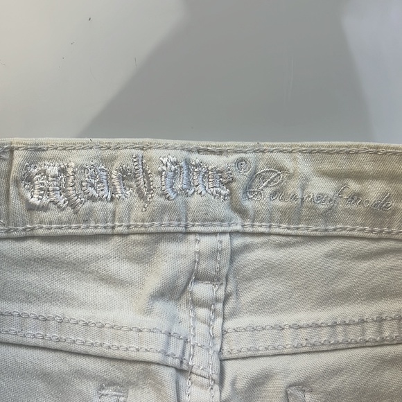 Machine white distressed denim pants n98-3 - Picture 2 of 4